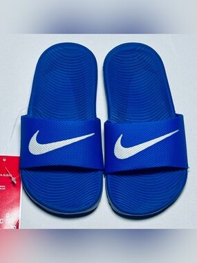 Nike Boys Kawa Slide Sandals Cobalt Blue Size 11c Brand New W Tags